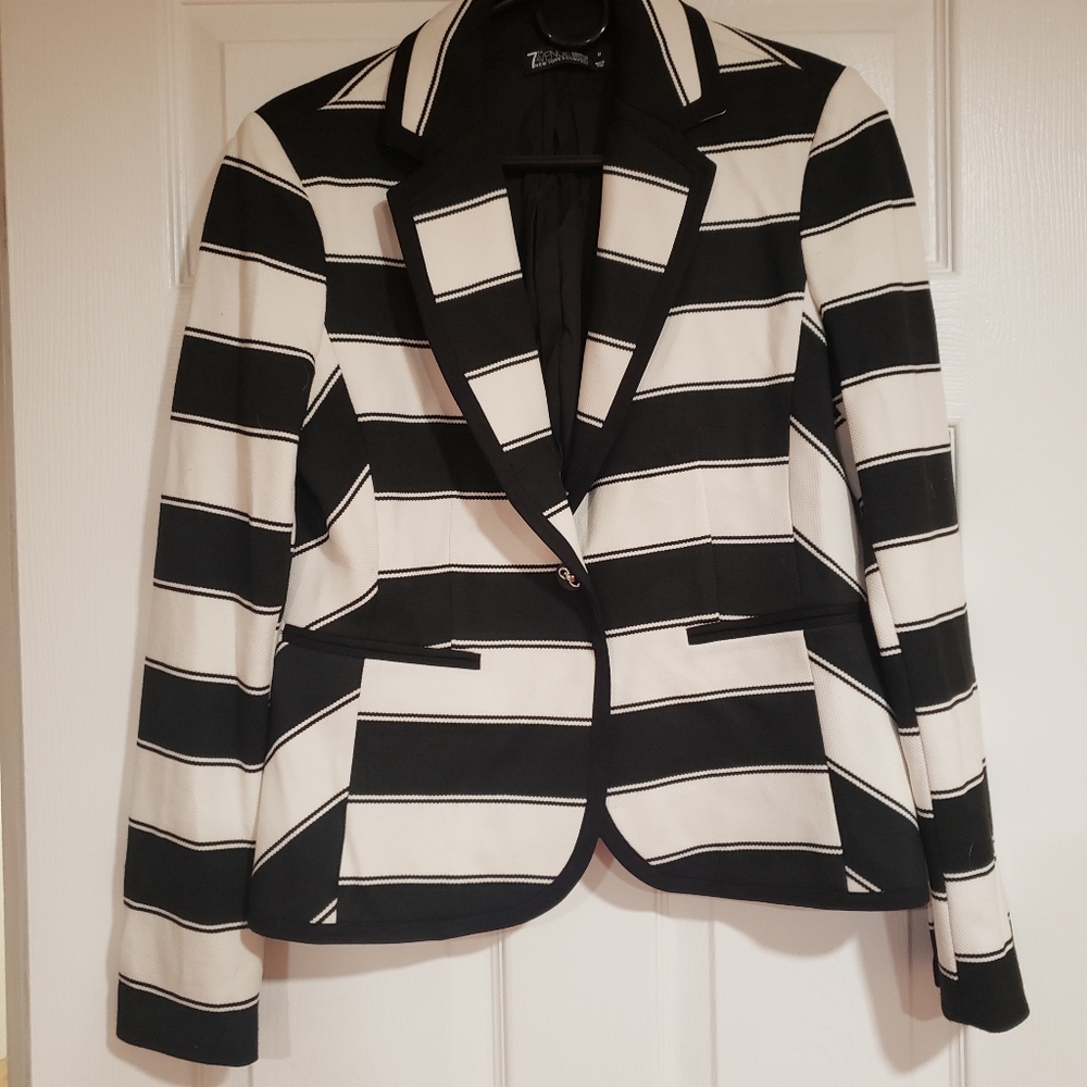 Black and white striped NY&Co blazer